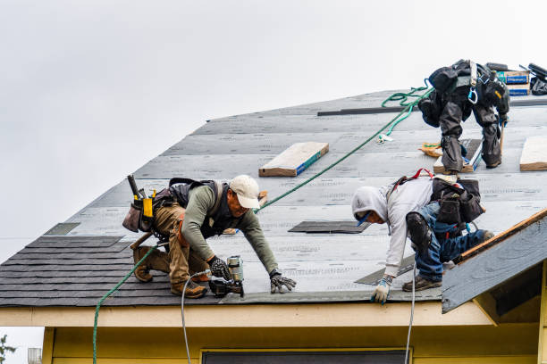 Professional Gutter Installation technician working in Monticello, IN